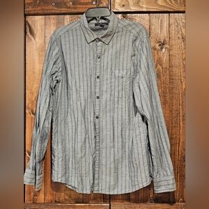 Marc Anthony Striped Gray Button Down Shirt